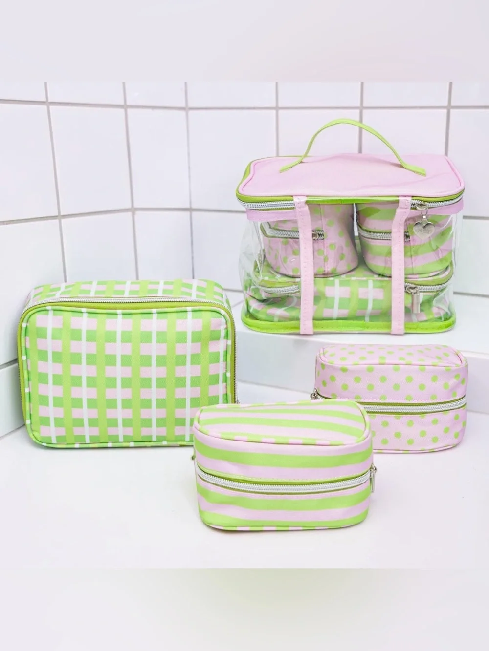 The Crème Shop Deluxe 4 Piece Travel Makeup Case(s) NEW